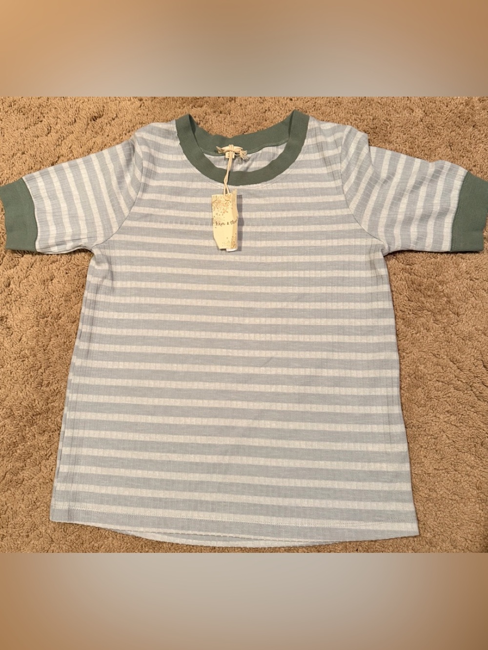 Hem & Thread Striped Short-Sleeve Top NWT